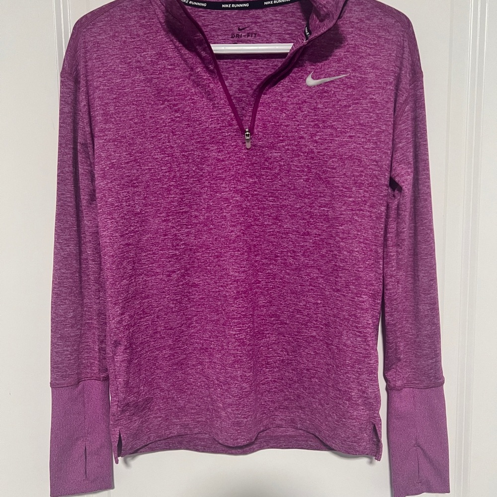 Nike Dri-Fit Element Half Zip Purple Long Sleeve Tee